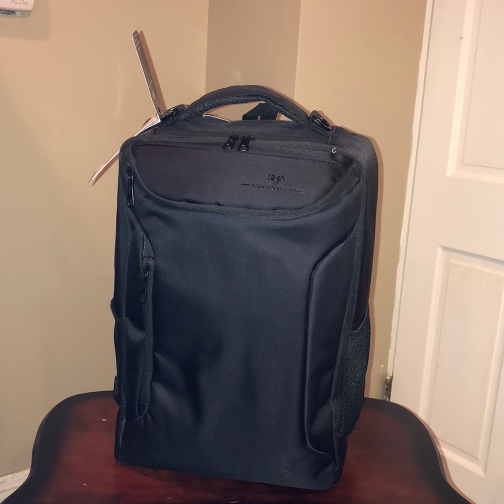 Jack Abrahams The Troy 19” hi-density nylon workbook travel backpack in Black